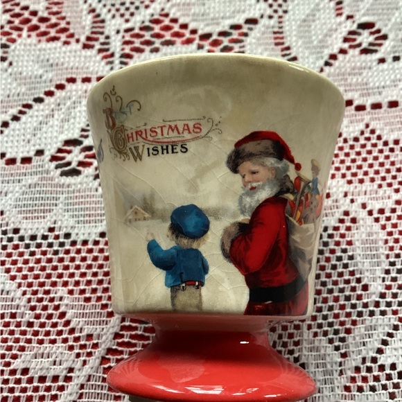 Yankee Candle Tealight Holder: Olde World Father Christmas motif. - Picture 3 of 11